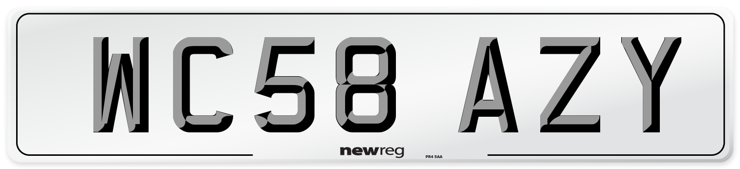WC58 AZY Number Plate from New Reg